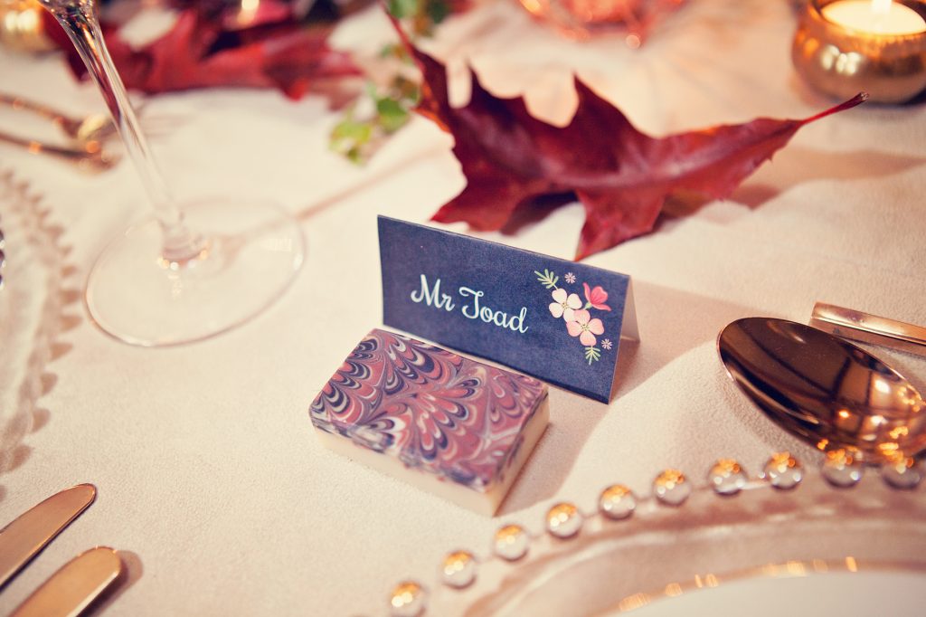 Mr Toad's place | Stationery by Paper Tree Design | Soap favour by Stonesfield Soap Company | Wind in the Willows | marsala & gold | autumnal | Old Swan & Minster Mill | Witney | October 2016 | Photography by Farrow Photography www.farrowphotography.co.uk