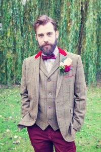 Groom in tweed jacket | Keates of Witney | Wind in the Willows | marsala & gold | autumnal | Old Swan & Minster Mill | Witney | October 2016 | Photography by Farrow Photography www.farrowphotography.co.uk