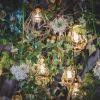 “Well done on organising such a fantastic shoot” Close up of cartwheel chandelier | Oakwood Events | Lark Rise Flowers | The Secret Garden | modern Edwardian styled bridal shoot by Hanami Dream | greenery | perspex | Cogges Manor Farm | Witney | May 2017 | Photography by Squib Photography www.squibphotography.co.uk